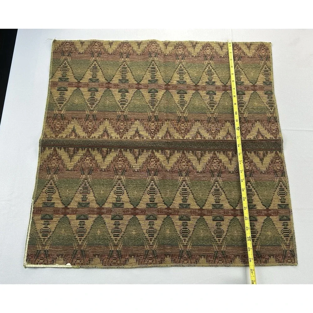Southwestern Woven Tapestry Table Topper 26.5X26 Rustic Geometric Cabin Lodge